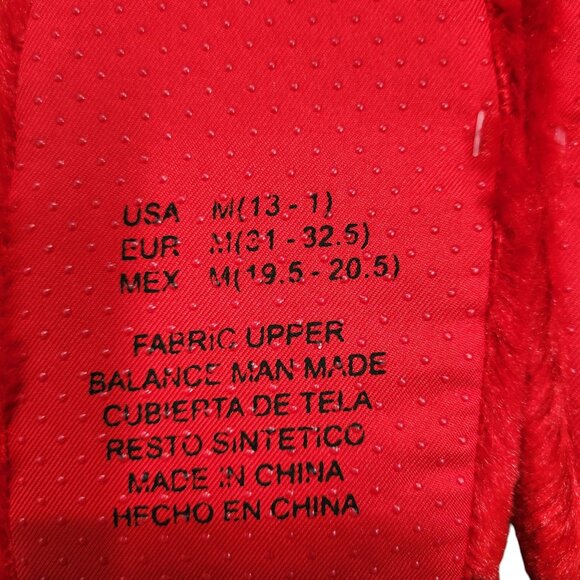 DanDee Kid's Santa Slippers Red Fuzzy Plush Size Medium (13-1) NEW - Picture 7 of 7